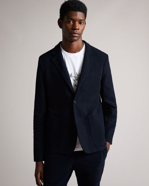 EFFORD-Jackets-Ensure statement classics are hanging in your wardrobe with EFFORD. Channelling coast of Italy vibes through a traditional English lens, the Herringbone pattern provides a look that's both subtle and effective. Part of a two-piece set, this can be dressed up over a shirt or dressed down with a plain round neck t-shirt worn underneath. Herringbone pattern Two-button fastening Three front pockets Part of a two-piece set Ted Baker-branded Our model is 6'2" / 1.87m and wears a Ted size 3- Ted Bak
